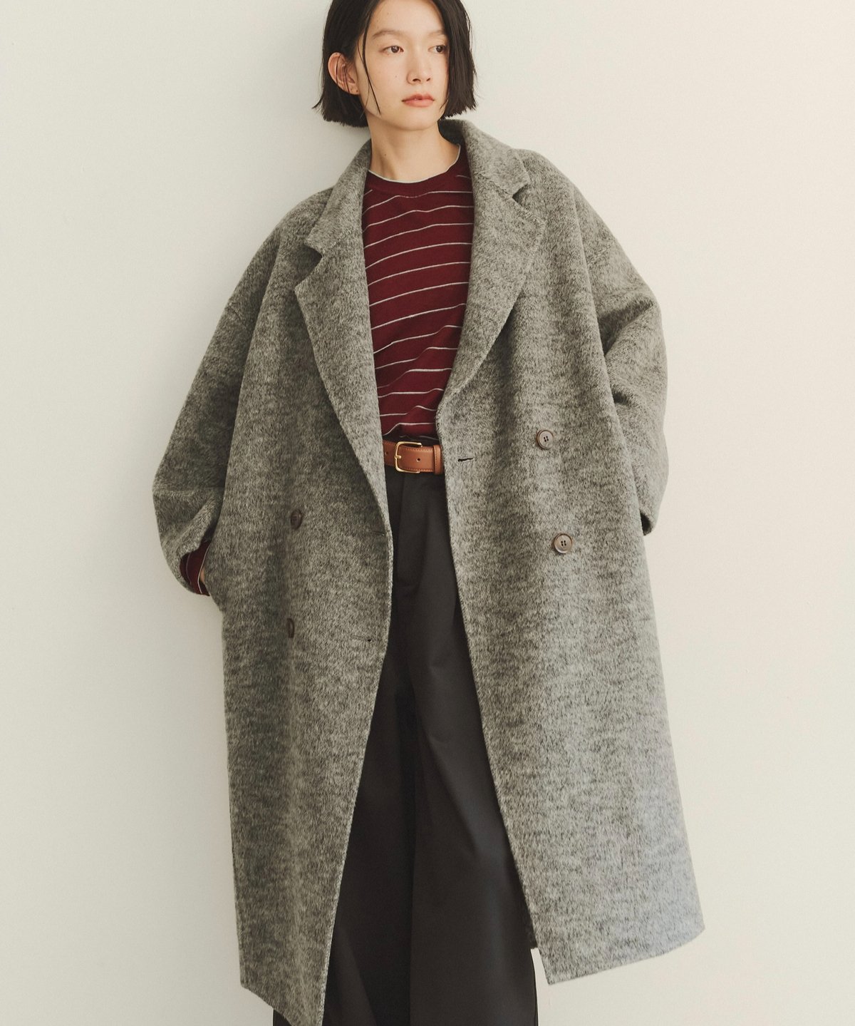 FASHIRU wool double face middle coatファシル wool double face long coat /3color | F A S H I R U