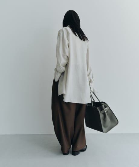 【FINE】wrap side soft linen shirt/2color