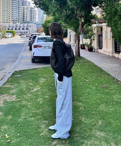 stripe easy pants