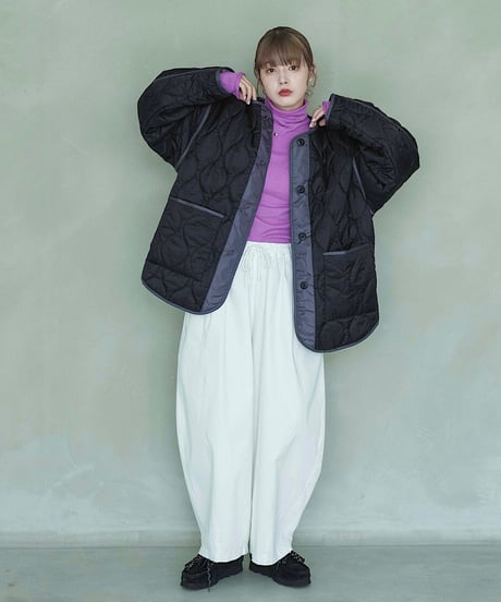 bicolor quilting jacket/2colors
