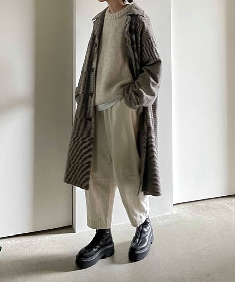wool mix soutien collar plaid coat