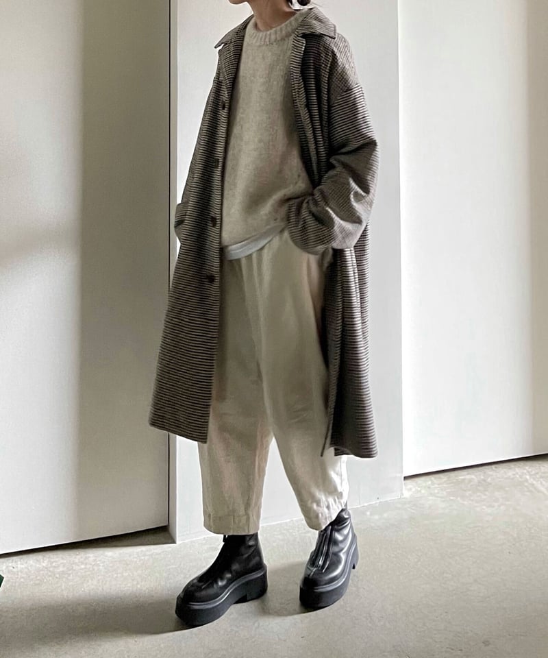 wool mix soutien collar plaid coat〈送料無料〉 | F A