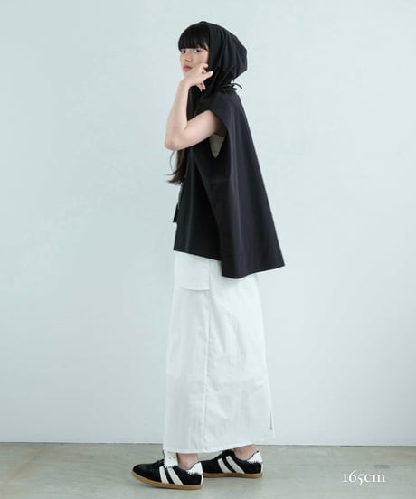 【setup対応】　no sleeve hoodie / tuck flare skirt （UV/feeling cold/waterproof）
