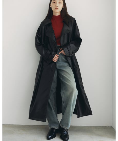 【FINE】synthetic leather trench coat＜送料無料＞
