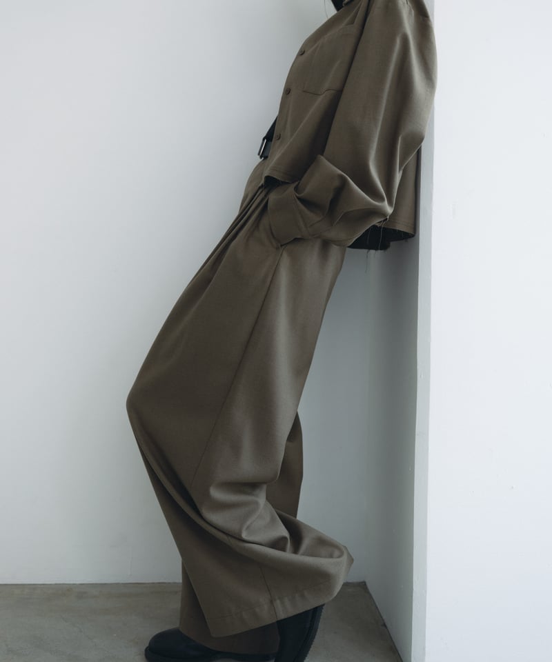 FINE】uneven tuck slacks（setup対応）/2size/2color 