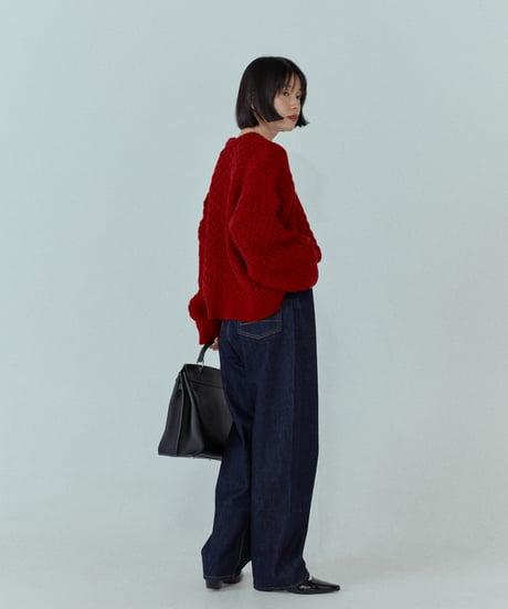 wool blend aran knit/5color
