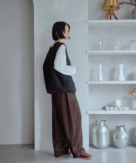 wool blend setup pants/2color
