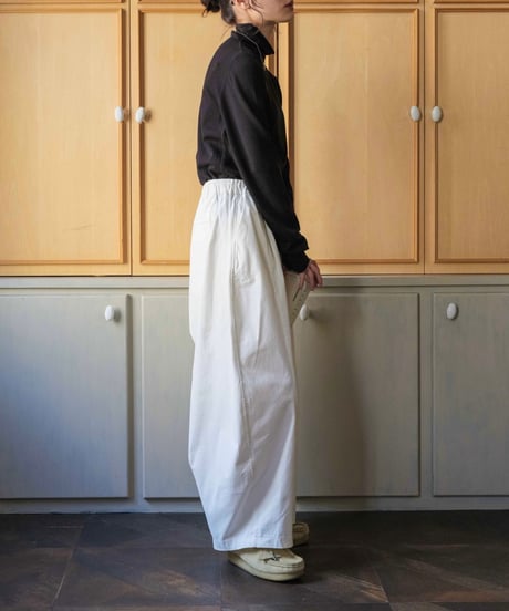 smooth cotton loose tapered pants/3color