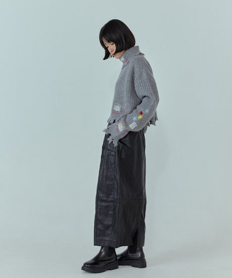 square leather skirt 2size/2color