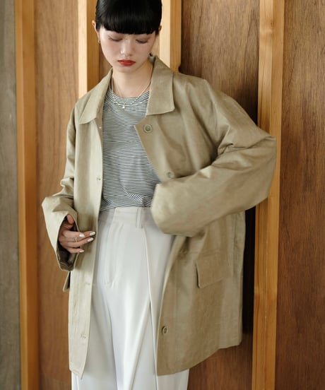 leather like shirt jacket/3color