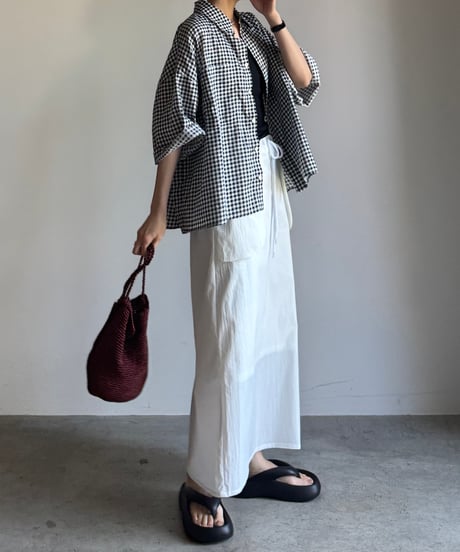 out pocket long skirt/2color