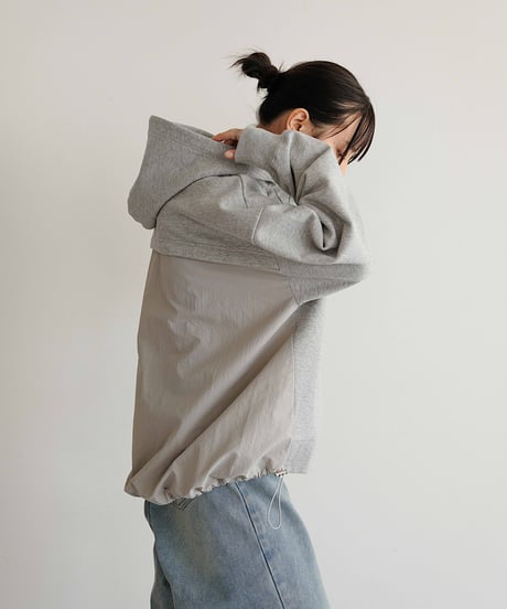 back switching sweat hoodie/2color