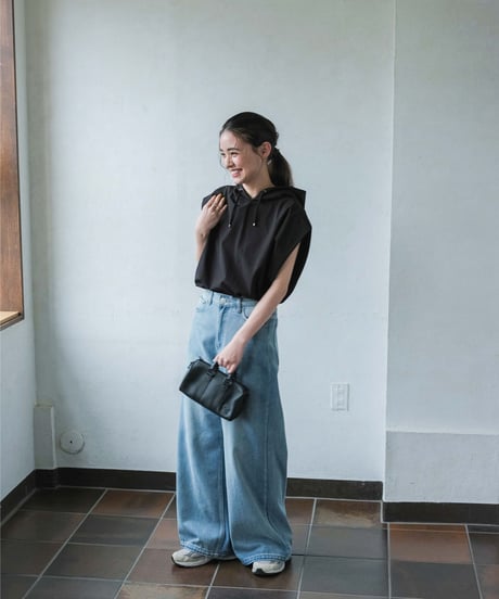 【setup対応】　no sleeve hoodie / tuck flare skirt （UV/feeling cold/waterproof）