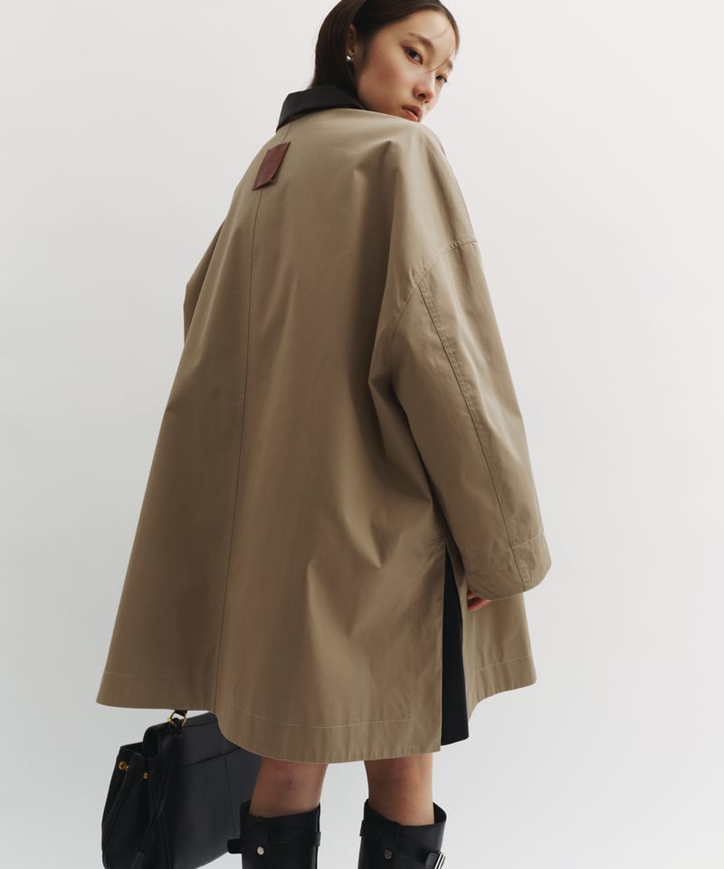 FINE】leather collar balmacaan coat | F A S H I