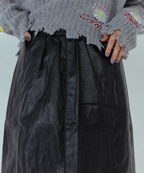 square leather skirt 2size/2color