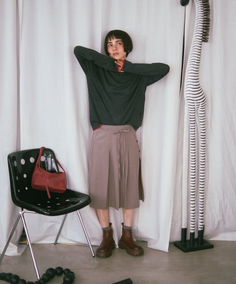 layered pleat midi skirt/2color/3size