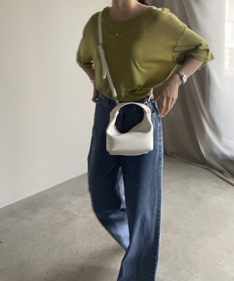 cut off wide denim pants/2size