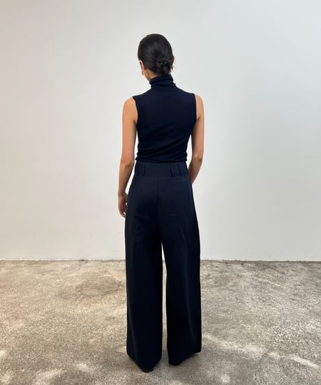 【FINE】linen wide tuck pants/2size