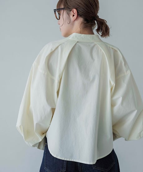 collarless volume sleeve blouse/2color