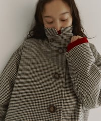 【予約販売】wool mix soutien collar plaid coat