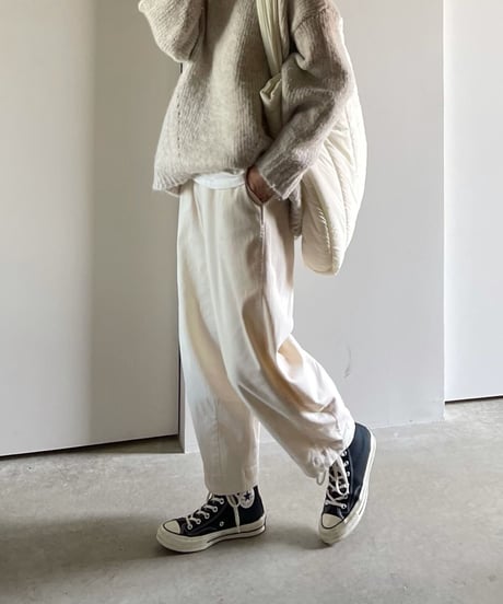 wide tapered pants/3colors