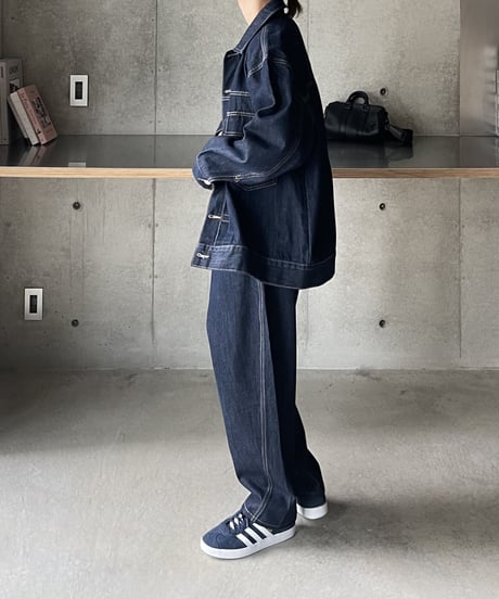 curve denim pants/2color/2size（setup対応）