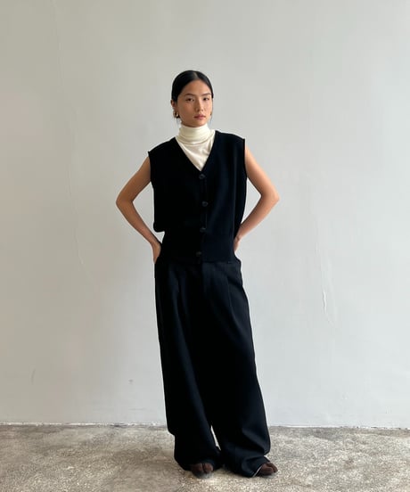 【FINE】v neck knit vest / 2color