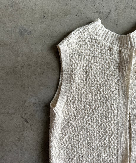 back open knit vest/2color