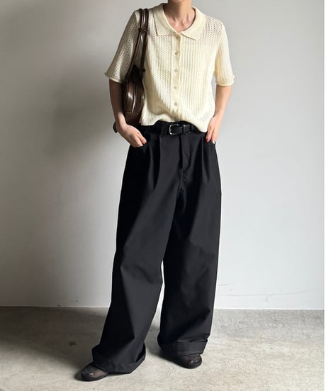 mesh polo knit shirts/2color