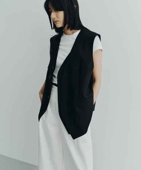 【FINE】tencel front layered vest
