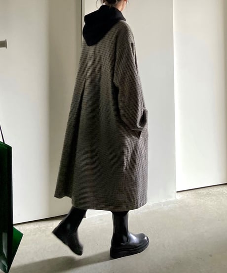 wool mix soutien collar plaid coat
