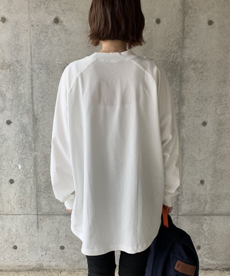 raglan sleeve cotton long cut sew/3color