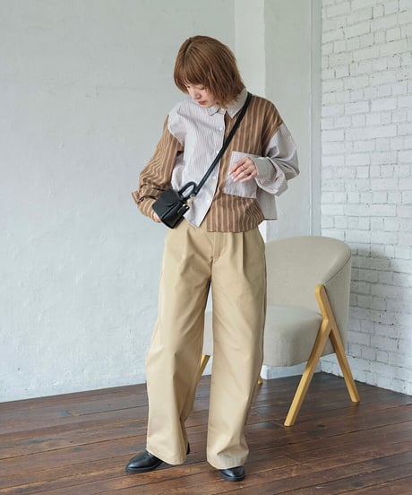 cropped design shirt/3color