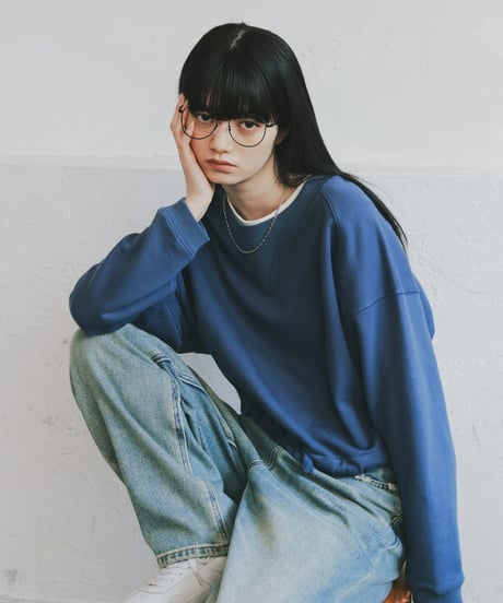 drawstring cropped sweat/3color