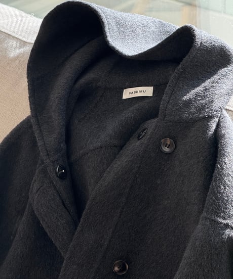 hoodie wool short coat