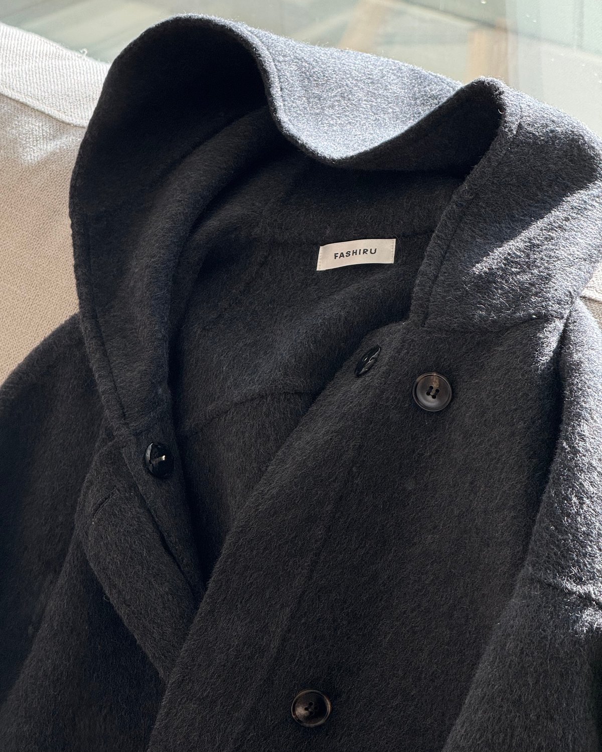 hoodie wool short coat | F A S H I R U