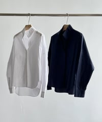 【FINE】stand collar minimal shirt / 2color