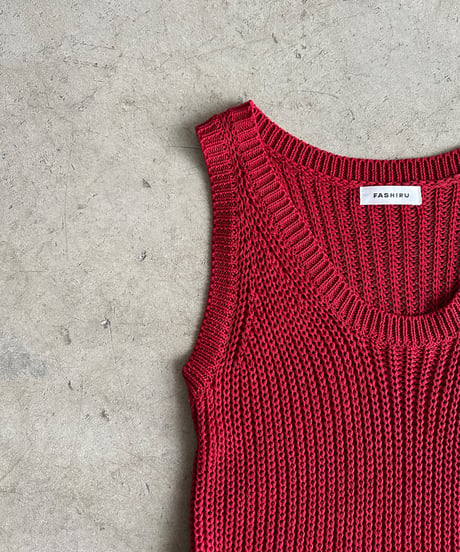 mesh knit tank/2color