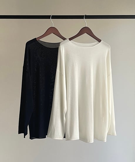 【FINE】sheer drape long sleeve/2color