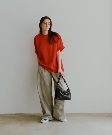 gingham check easy pants