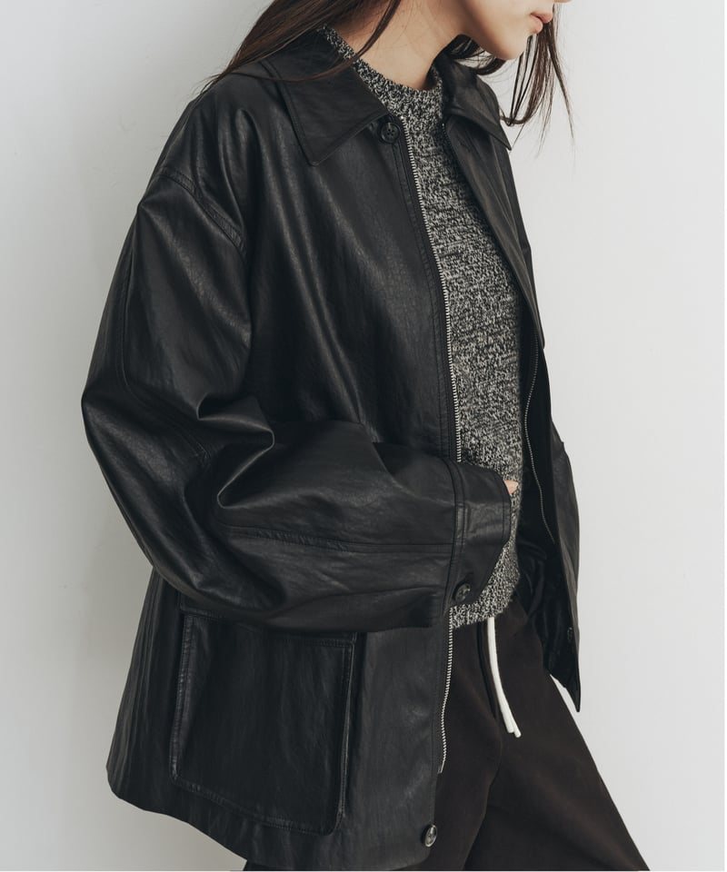 FINE】synthetic leather jacket/3color ＜送料無料＞ |