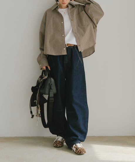 wide tapered denim/2size