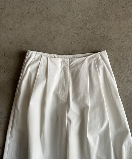 tucked wide cotton pants / 2size / 3color