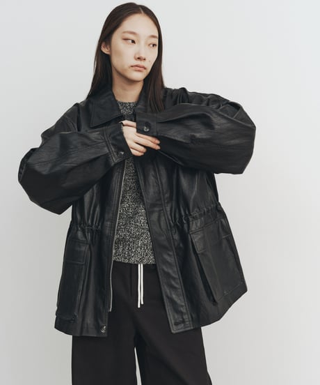 【FINE】synthetic leather jacket/3color ＜送料無料＞