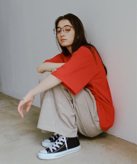 gingham check easy pants