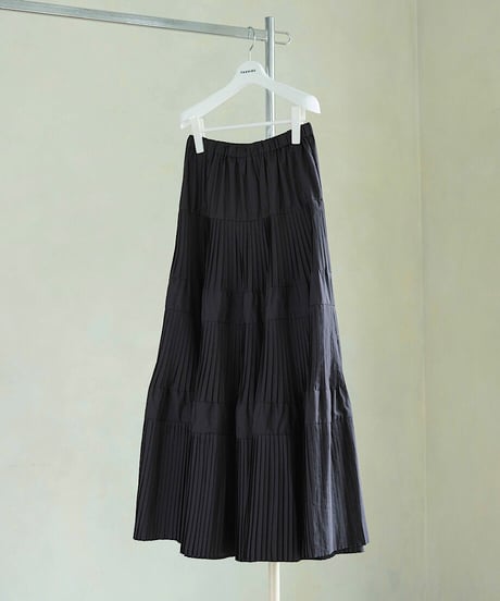 taffeta pleated skirt/2color