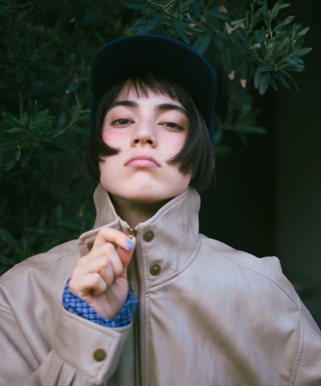 fake leather blouson/2color