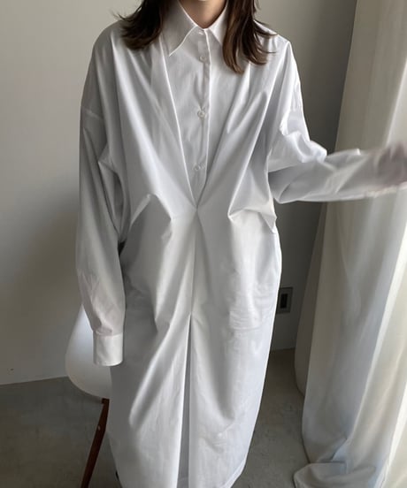 waist design shirt dress/2color