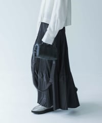 taffeta pleated skirt/2color