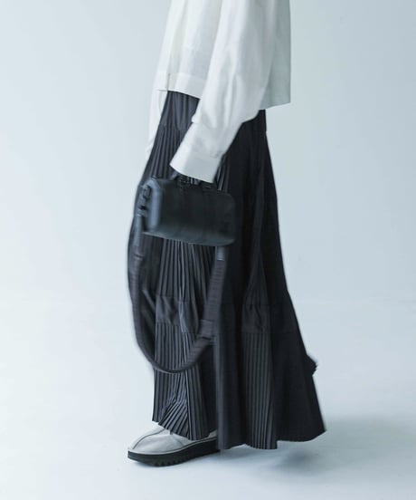 taffeta pleated skirt/2color